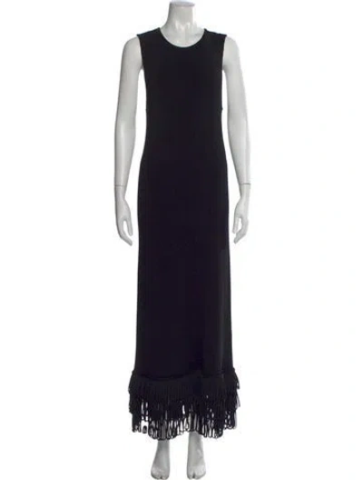 Pre-owned Simon Miller Crew Neck Midi Length Dress In Black