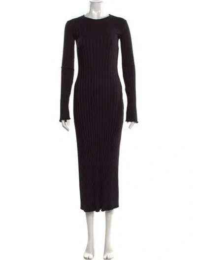 Pre-owned Simon Miller Crew Neck Midi Length Dress In Black