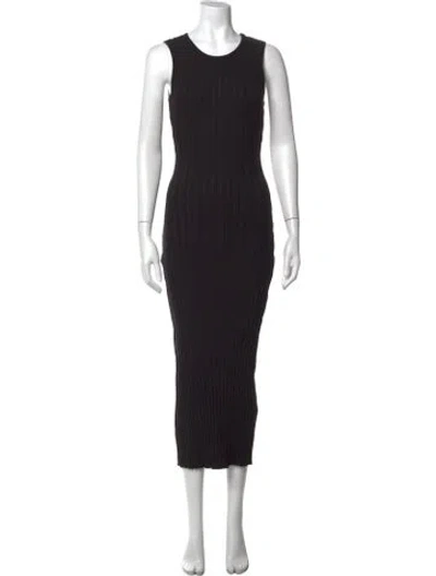 Pre-owned Simon Miller Crew Neck Midi Length Dress In Black