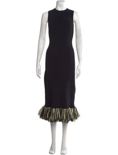 Pre-owned Simon Miller Crew Neck Midi Length Dress In Black