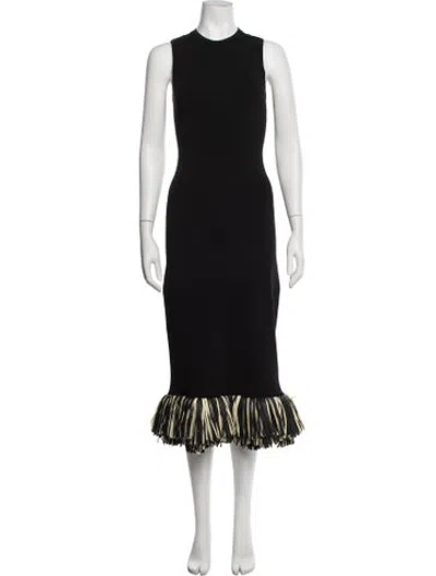 Pre-owned Simon Miller Crew Neck Midi Length Dress In Black