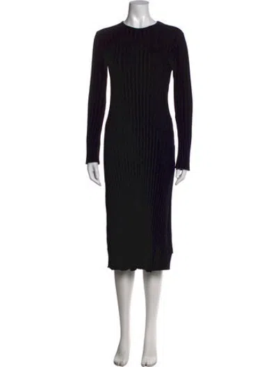 Pre-owned Simon Miller Crew Neck Midi Length Dress In Black