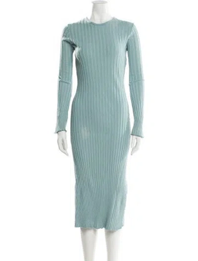 Pre-owned Simon Miller Crew Neck Midi Length Dress In Blue