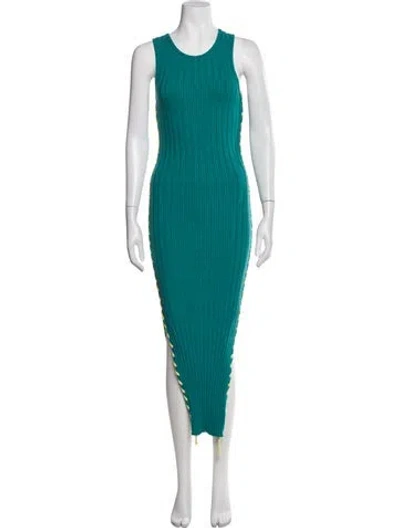 Pre-owned Simon Miller Crew Neck Midi Length Dress In Blue