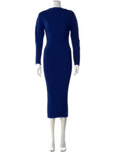 Pre-owned Simon Miller Crew Neck Midi Length Dress In Blue