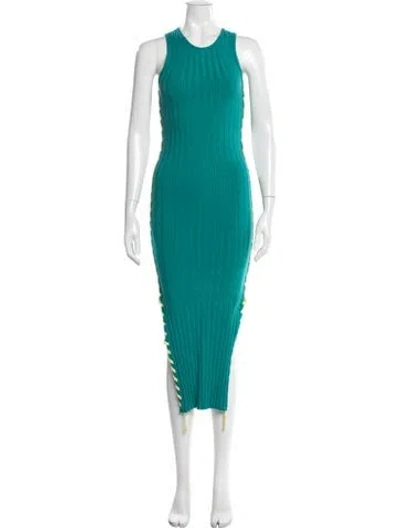 Pre-owned Simon Miller Crew Neck Midi Length Dress In Blue