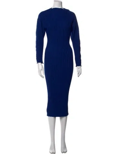 Pre-owned Simon Miller Crew Neck Midi Length Dress In Blue