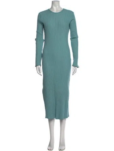 Pre-owned Simon Miller Crew Neck Midi Length Dress In Blue