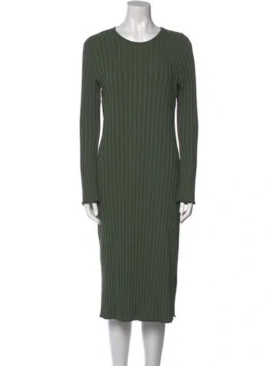 Pre-owned Simon Miller Crew Neck Midi Length Dress In Green
