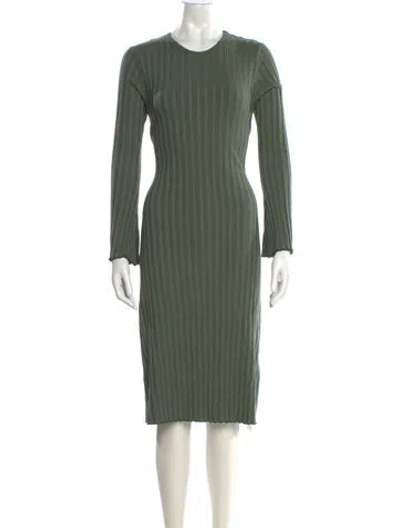 Pre-owned Simon Miller Crew Neck Midi Length Dress In Green