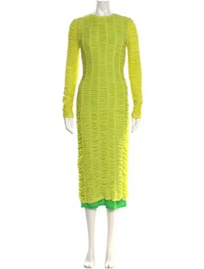 Pre-owned Simon Miller Crew Neck Midi Length Dress In Green