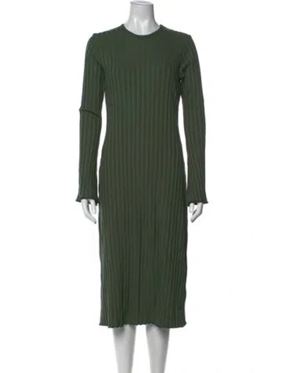 Pre-owned Simon Miller Crew Neck Midi Length Dress In Green