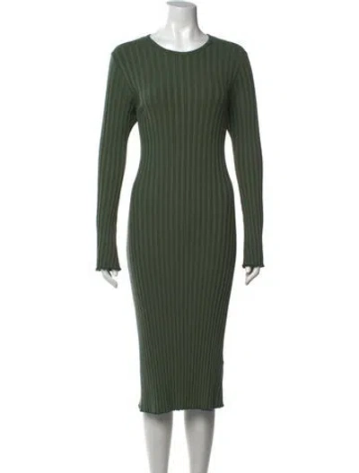 Pre-owned Simon Miller Crew Neck Midi Length Dress In Green