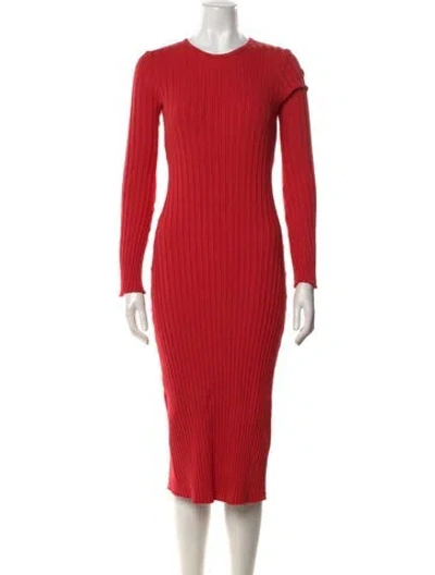 Pre-owned Simon Miller Crew Neck Midi Length Dress In Orange