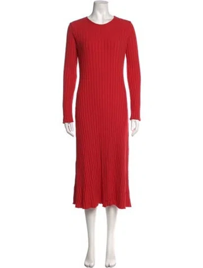 Pre-owned Simon Miller Crew Neck Midi Length Dress In Orange