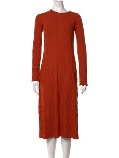 Pre-owned Simon Miller Crew Neck Midi Length Dress In Orange