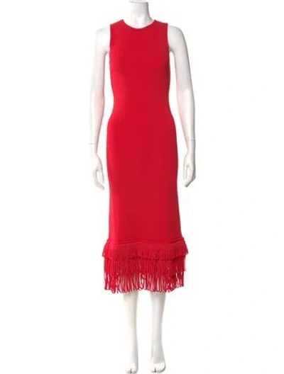 Pre-owned Simon Miller Crew Neck Midi Length Dress In Red