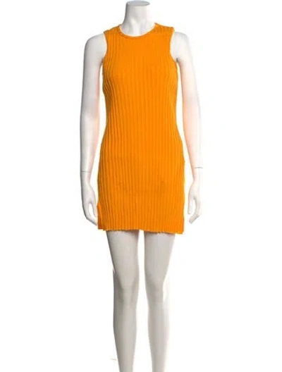 Pre-owned Simon Miller Crew Neck Mini Dress In Orange