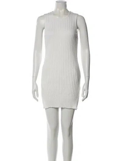 Pre-owned Simon Miller Crew Neck Mini Dress In White