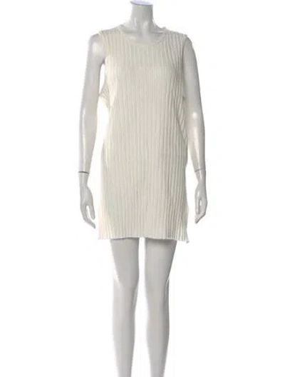 Pre-owned Simon Miller Crew Neck Mini Dress In White