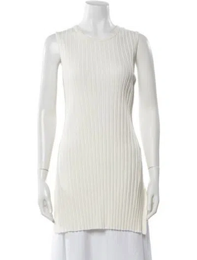 Pre-owned Simon Miller Crew Neck Mini Dress In White