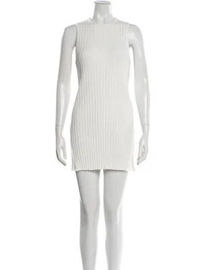Pre-owned Simon Miller Crew Neck Mini Dress In White