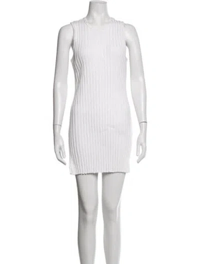 Pre-owned Simon Miller Crew Neck Mini Dress In White