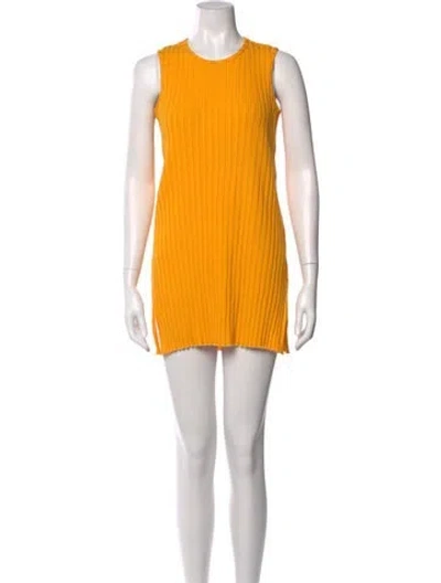 Pre-owned Simon Miller Crew Neck Mini Dress In Yellow