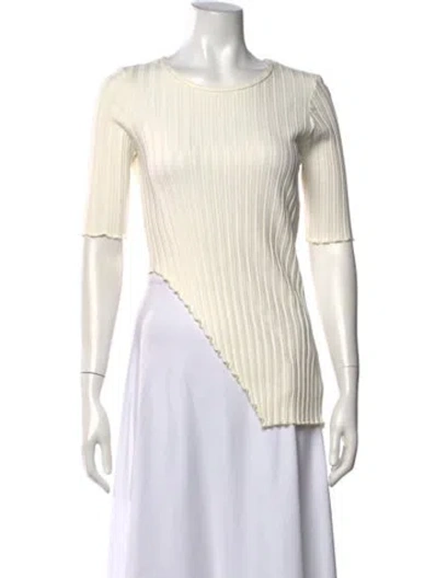 Pre-owned Simon Miller Crew Neck Short Sleeve Top In Neutrals