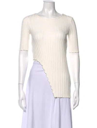 Pre-owned Simon Miller Crew Neck Short Sleeve Top In White