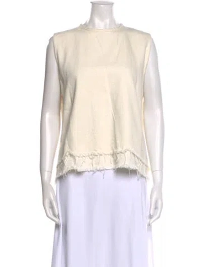 Pre-owned Simon Miller Crew Neck Sleeveless Blouse In Neutral