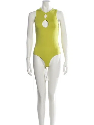 Pre-owned Simon Miller Crew Neck Sleeveless Bodysuit In Yellow