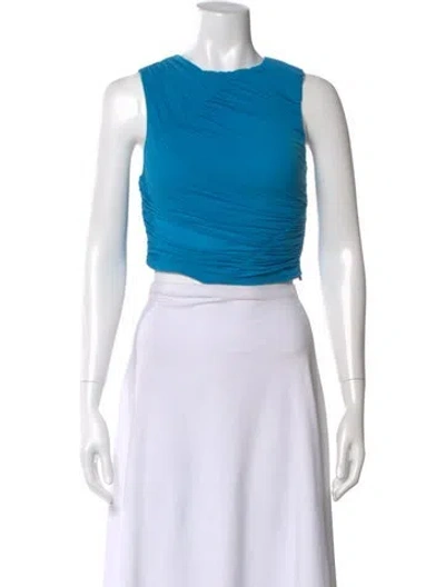 Pre-owned Simon Miller Crew Neck Sleeveless Crop Top In Blue