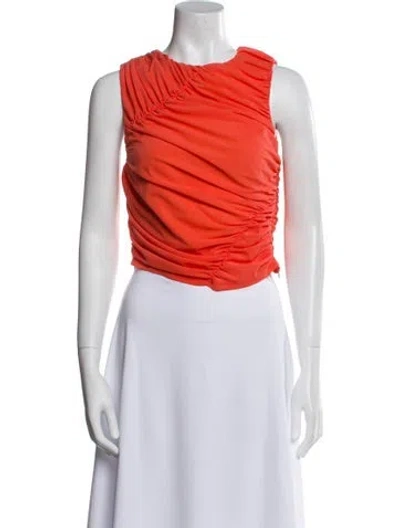 Pre-owned Simon Miller Crew Neck Sleeveless Crop Top In Orange