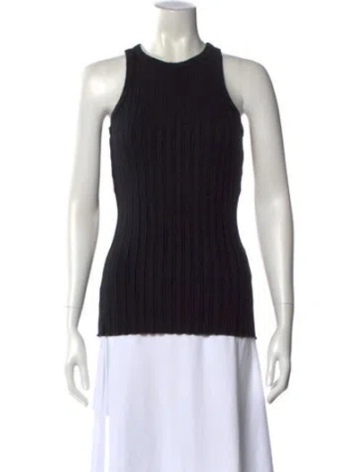 Pre-owned Simon Miller Crew Neck Sleeveless Top In Black