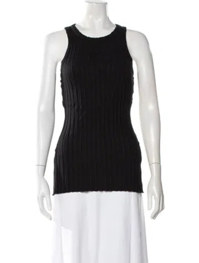 Pre-owned Simon Miller Crew Neck Sleeveless Top In Black