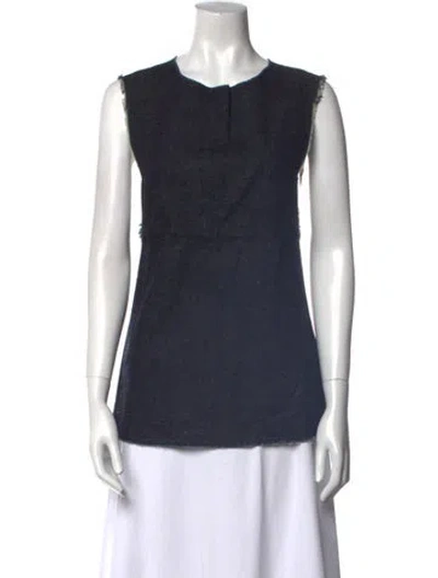 Pre-owned Simon Miller Crew Neck Sleeveless Top In Blue