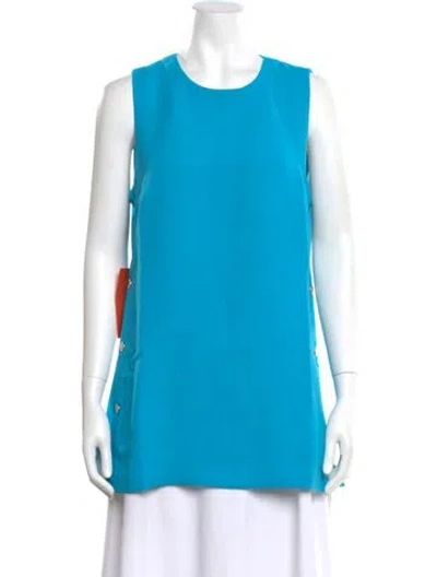 Pre-owned Simon Miller Crew Neck Sleeveless Top In Blue