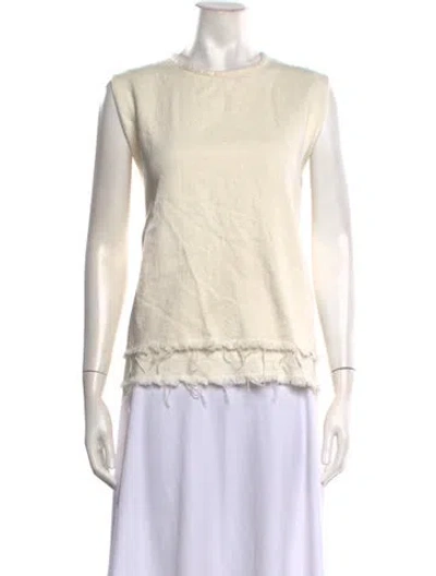 Pre-owned Simon Miller Crew Neck Sleeveless Top In Neutrals