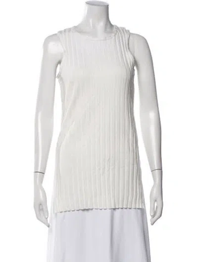 Pre-owned Simon Miller Crew Neck Sleeveless Top In White