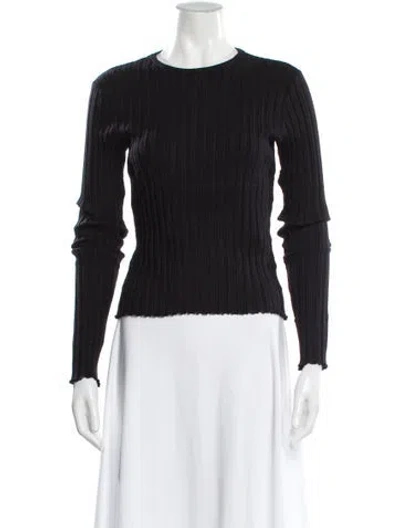 Pre-owned Simon Miller Crew Neck Three-quarter Sleeve Top In Black