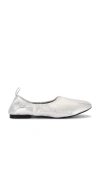 Simon Miller Crinkle Metallic Riad Flat In Silver In Metallic Silver