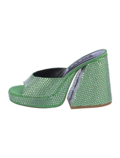 Pre-owned Simon Miller Crystal Slides In Green