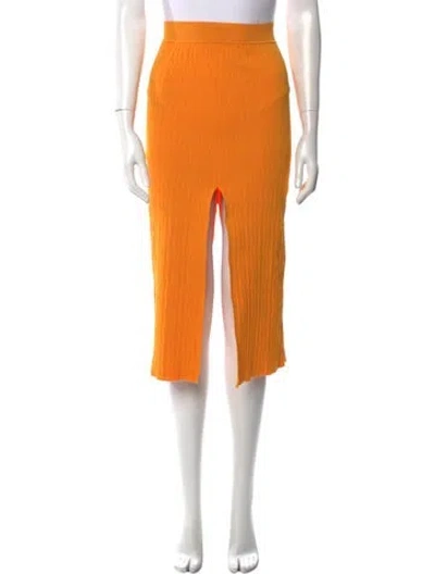 Pre-owned Simon Miller Cutout Accent Midi Length Skirt In Orange