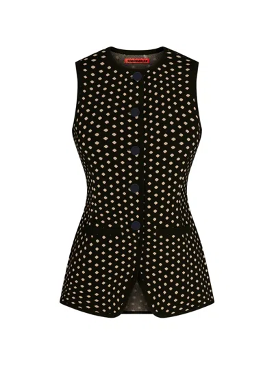 Simon Miller Del Mar Polka-dot Vest In Black
