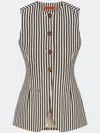 Simon Miller Del Mar Linen Vest In Stripe In Black