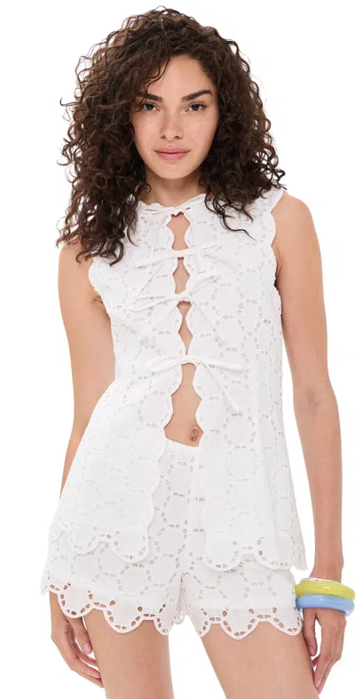 Simon Miller Delilah Eyelet Tie Top Macadamia In Brown
