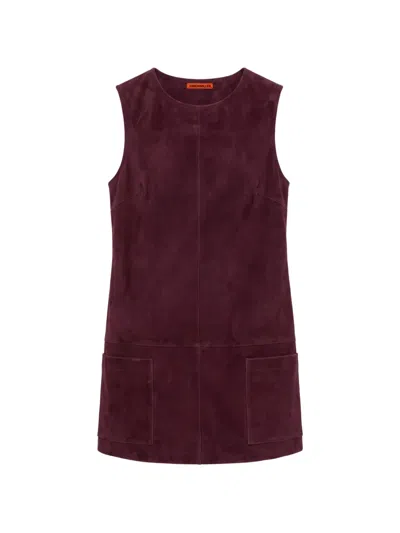 Simon Miller Delphine Pocket-detail Mini Dress In Burgundy