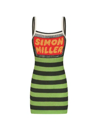 Simon Miller Dibby Crochet-knit Mini Dress In Green