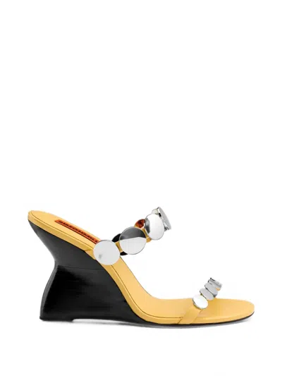 Simon Miller Disco Coin-embellished Wedge Sandals In Gray